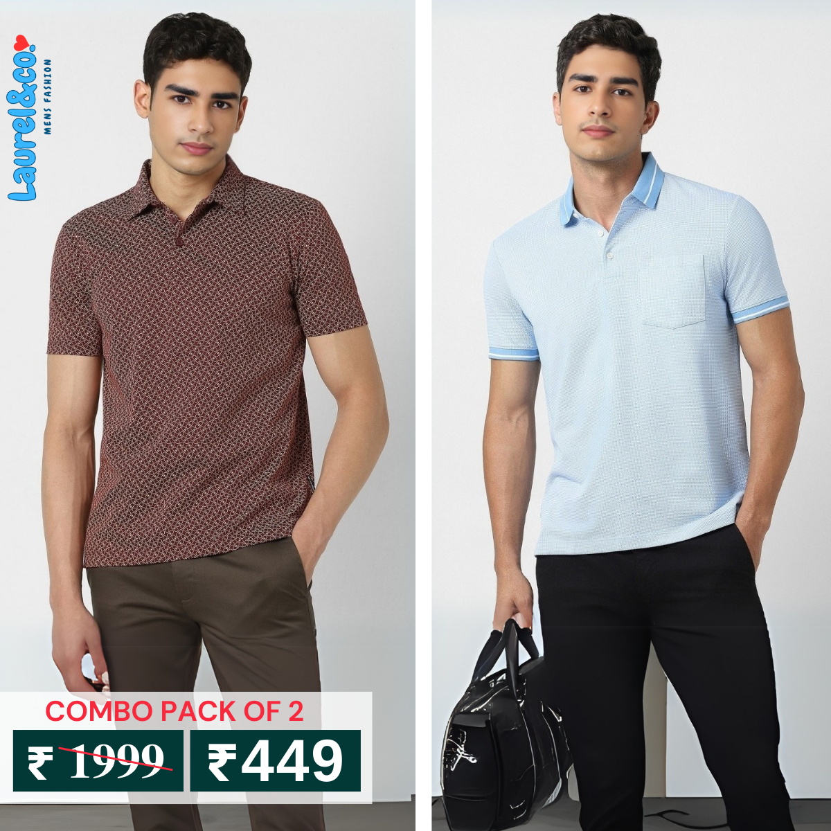 Pack of 2 Polo T- Shirts Classic Comfort : For Every Occasion