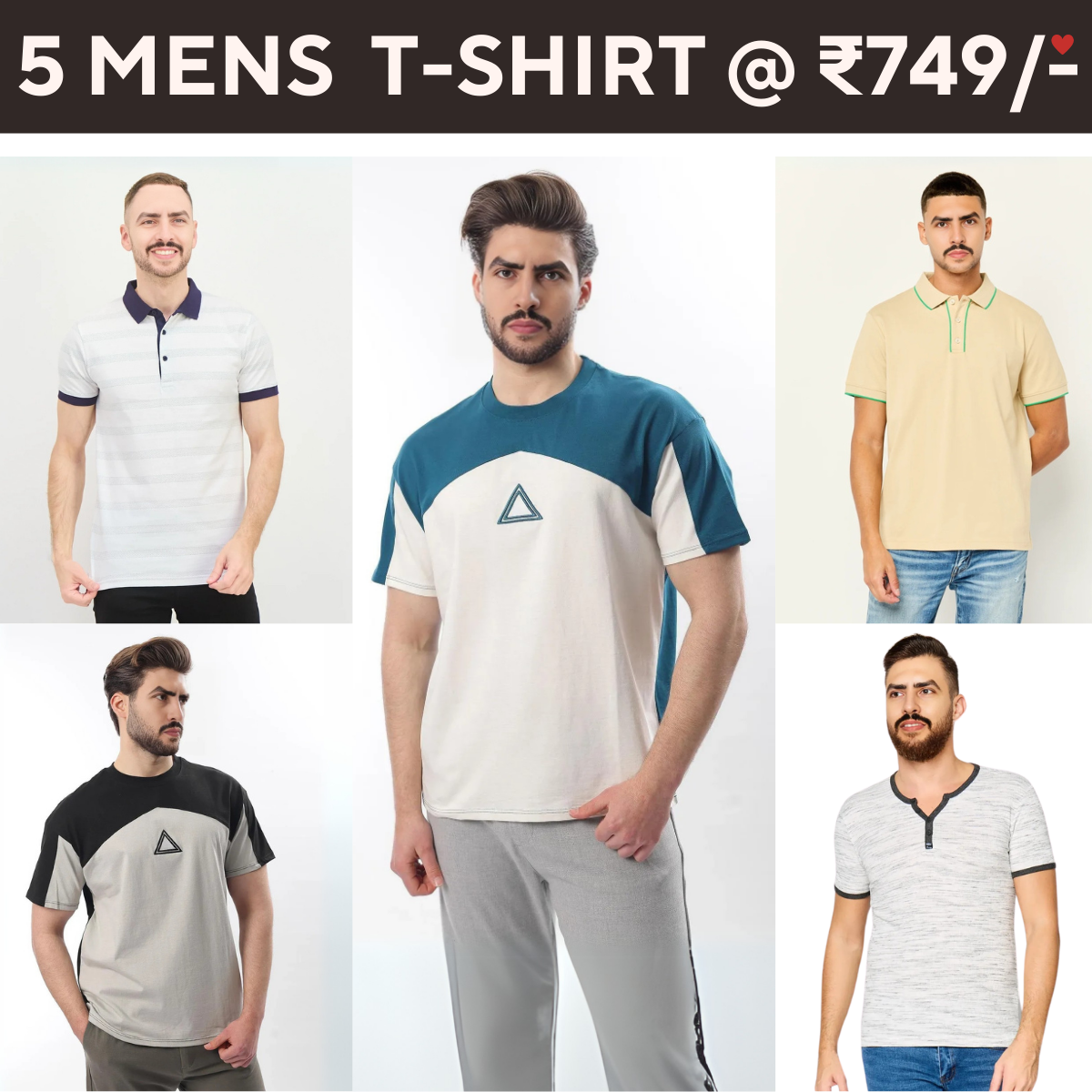 5-Pack Style with a of Premium T-Shirts for Men