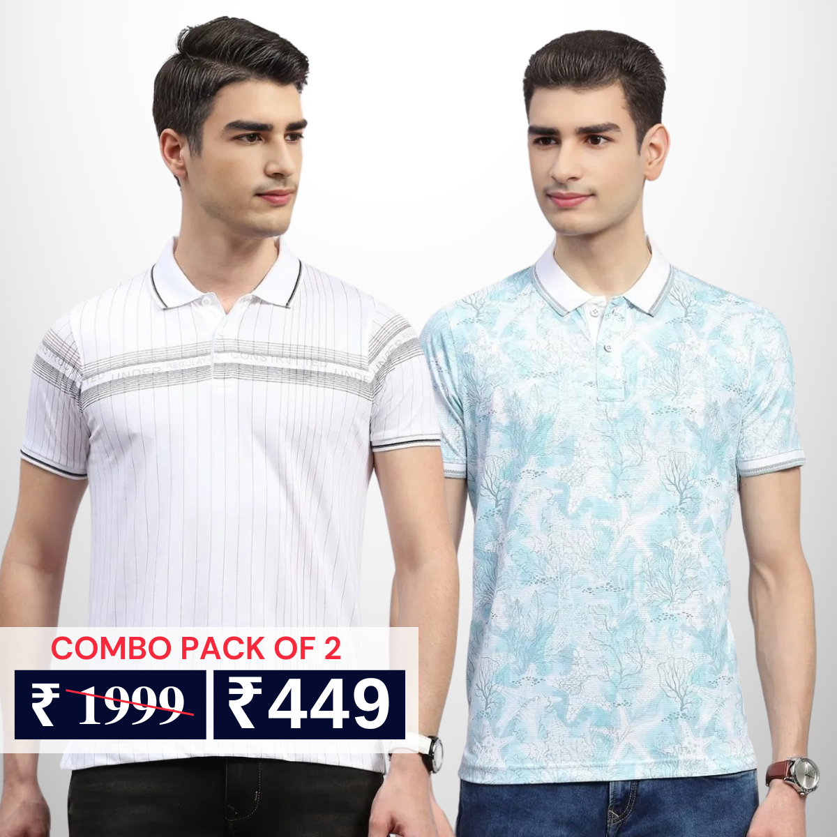 Pack of 2 polo T- Shirts Classic Comfort : For Every Occasion