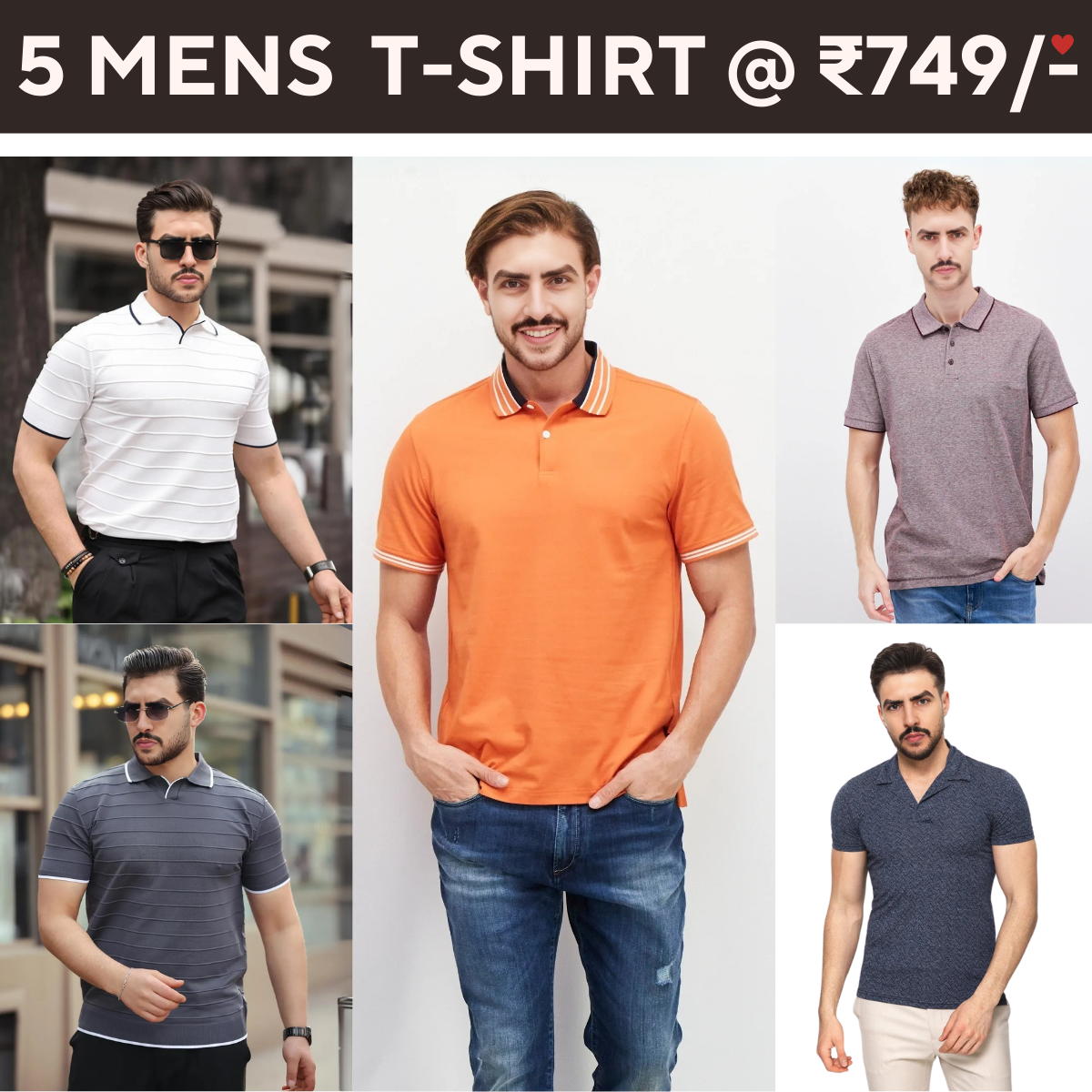 5-Pack Style with a of Premium T-Shirts for Men