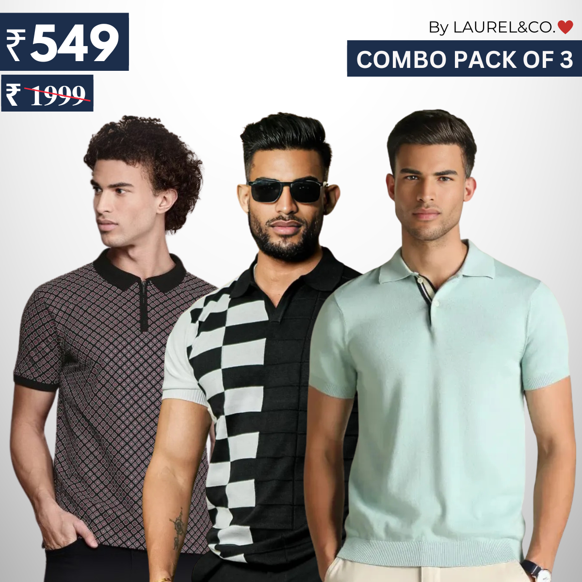 Combo Pack Of 3 | Men's Polo T-Shirts | Stylish & Comfortable