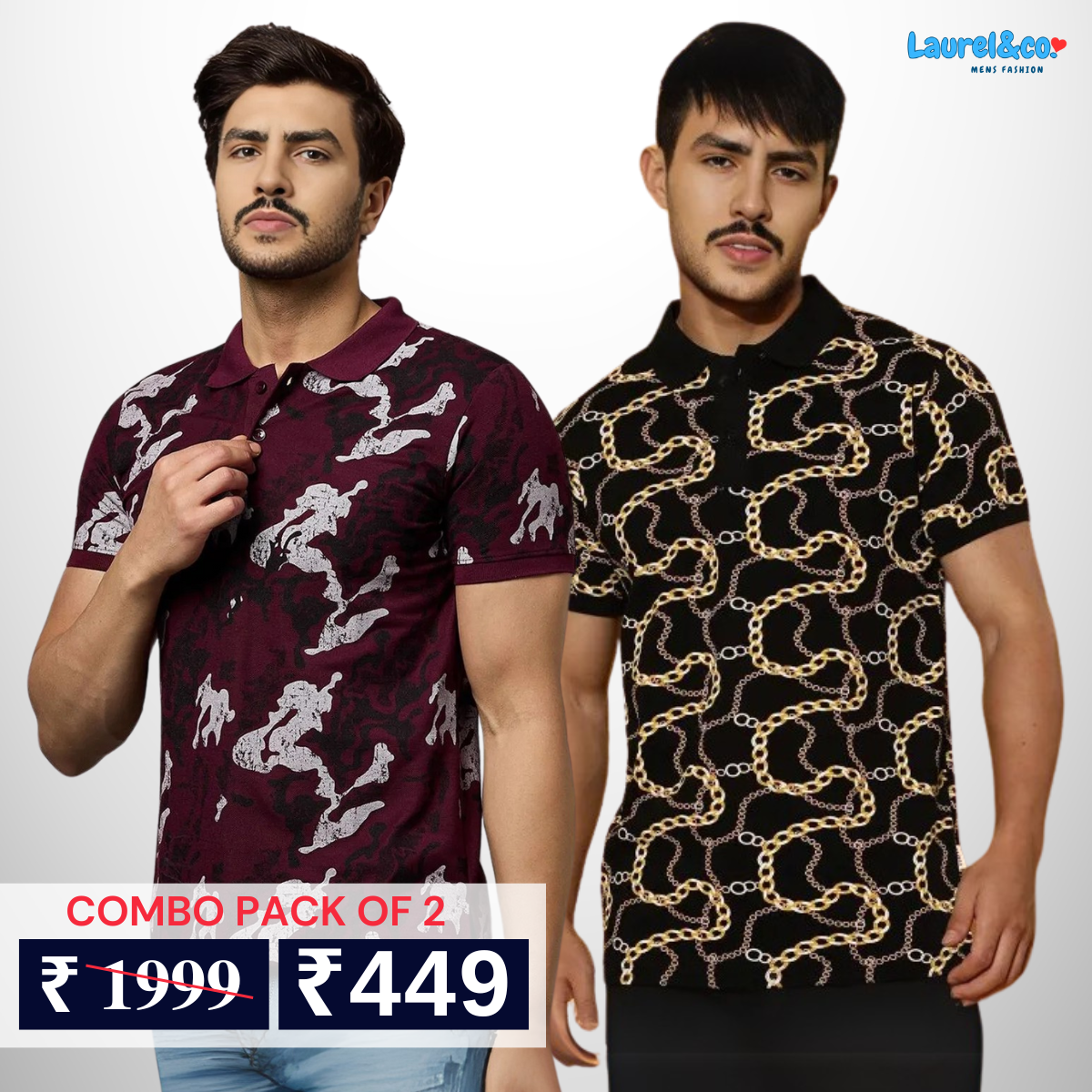 Pack of 2 polo T- Shirts Classic Comfort : For Every Occasion