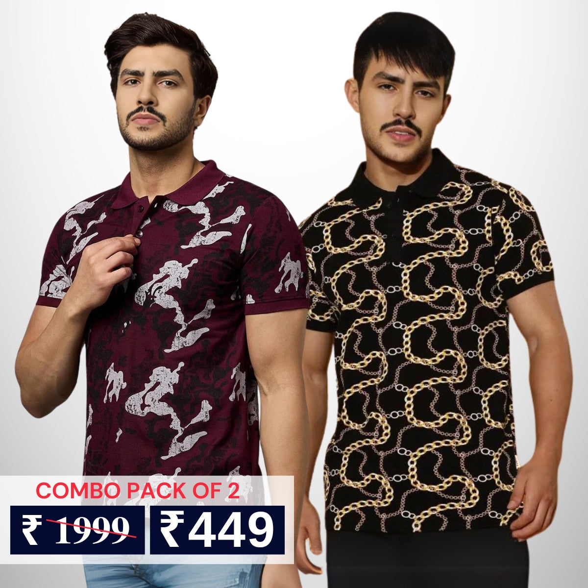 Pack of 2 polo T- Shirts Classic Comfort : For Every Occasion