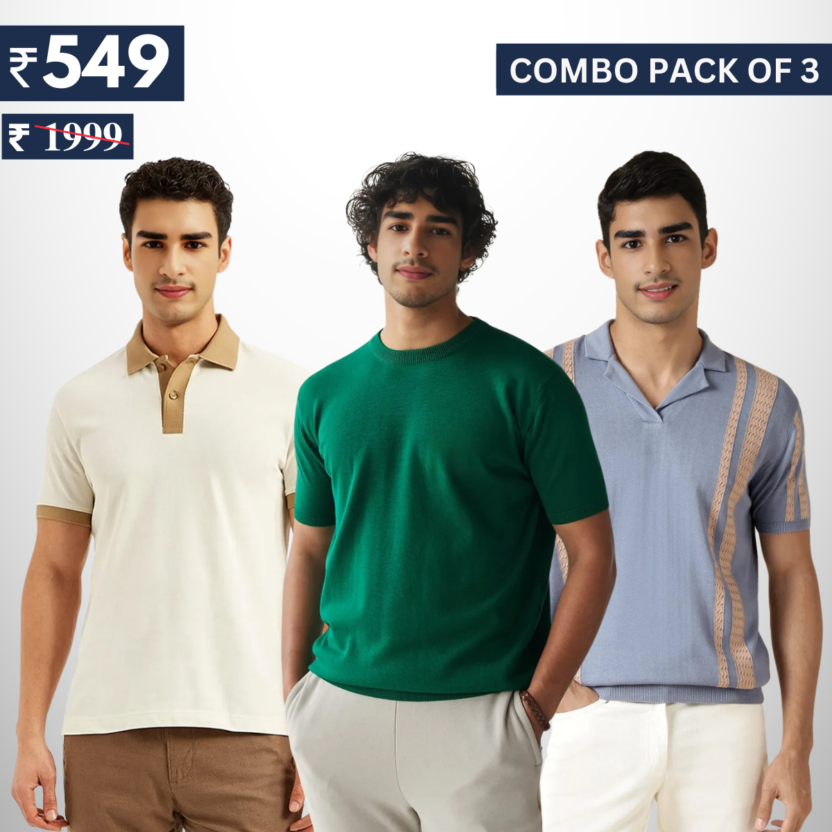 Men's Polo T-Shirts : Stylish & Comfortable | Combo Pack Of 3