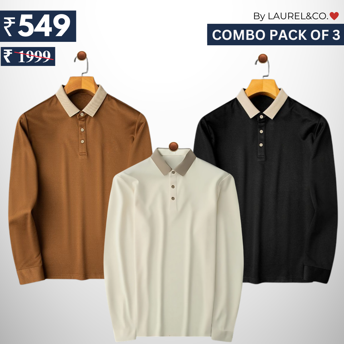 Men's Polo T-Shirts | Stylish & Comfortable | Combo Pack Of 3