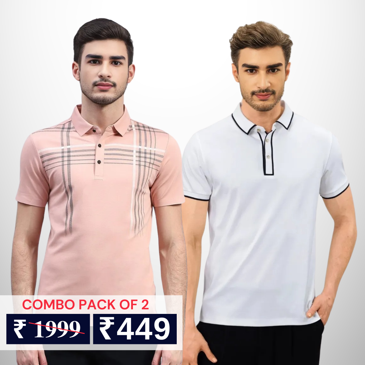 Pack of 2 polo T- Shirts Classic Comfort : For Every Occasion