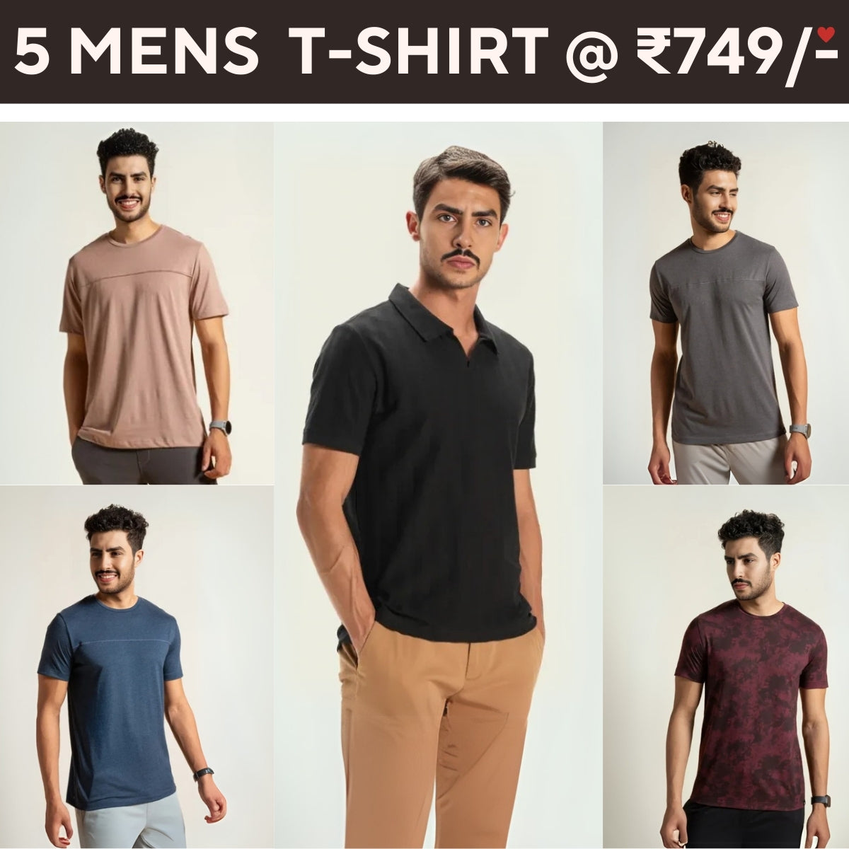 5-Pack Style with a of Premium T-Shirts for Men