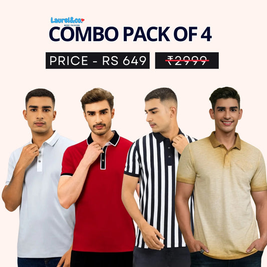 Combo Pack Of 4|Men's Style & Comfort Premium T-Shirts | Half Sleeves