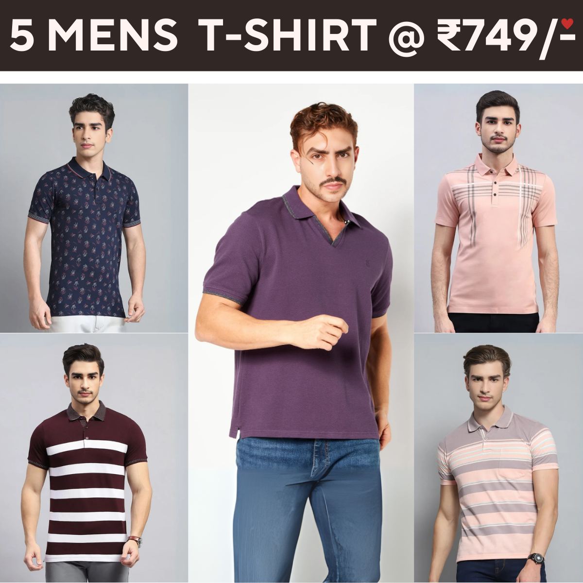 5-Pack Style with a of Premium T-Shirts for Men
