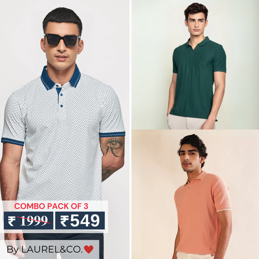 Combo Pack Of 3 | Men's Polo T-Shirts | Stylish & Comfortable