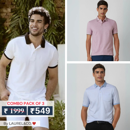 Men's Polo T-Shirts : Stylish & Comfortable | Combo Pack Of 3