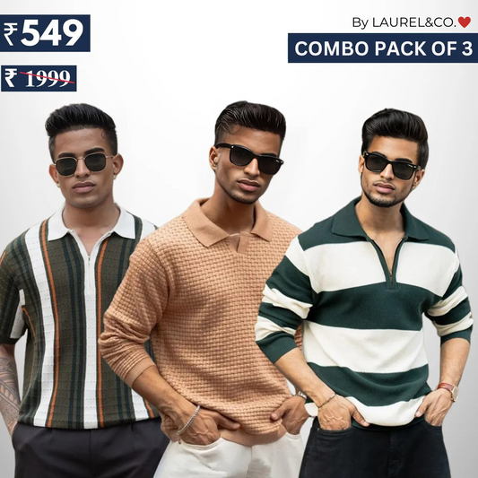 Men's Polo T-Shirts : Stylish & Comfortable | Combo Pack Of 3