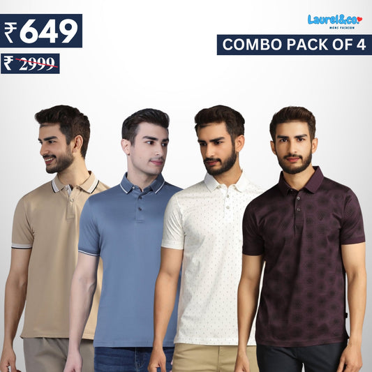Combo Pack Of 4 | Men's Style & Comfort Premium T-Shirts | Half  Sleeves
