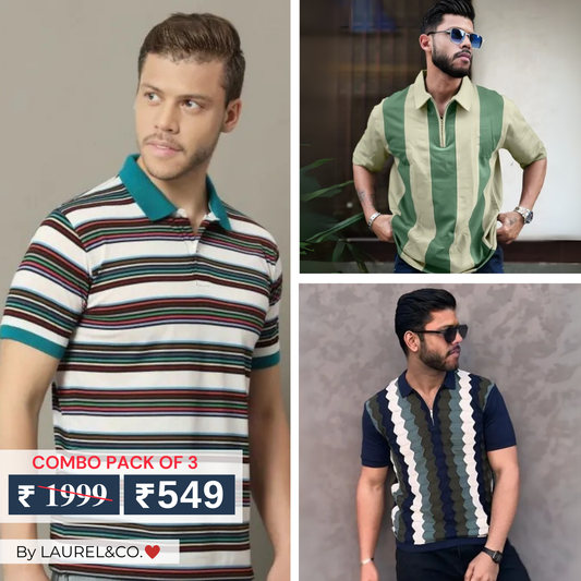 Men's Polo T-Shirts : Stylish & Comfortable | Combo Pack Of 3