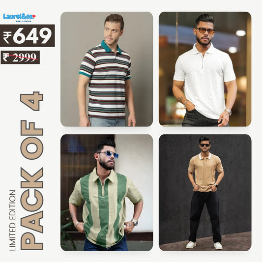 Combo Pack Of 4 | Men's Style & Comfort Premium T-Shirts