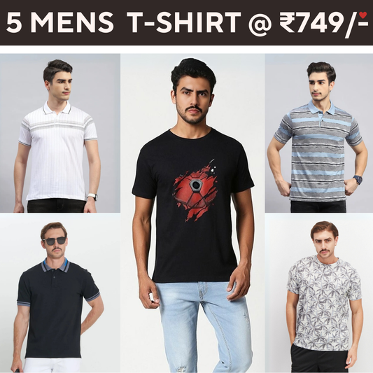 5-Pack Style with a of Premium T-Shirts for Men