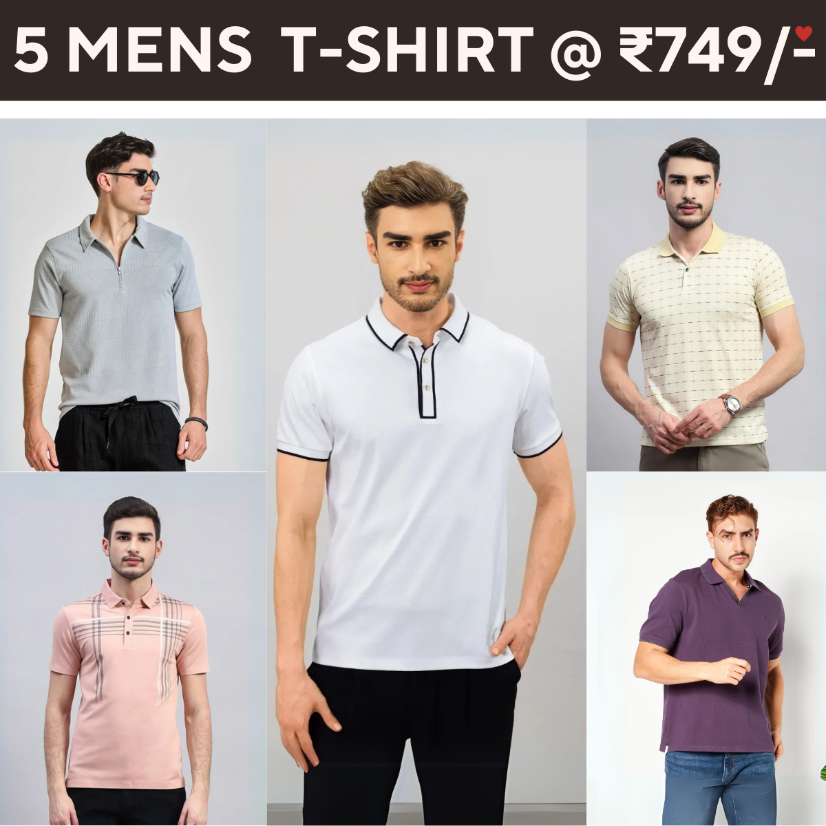 5-Pack Style with a of Premium T-Shirts for Men