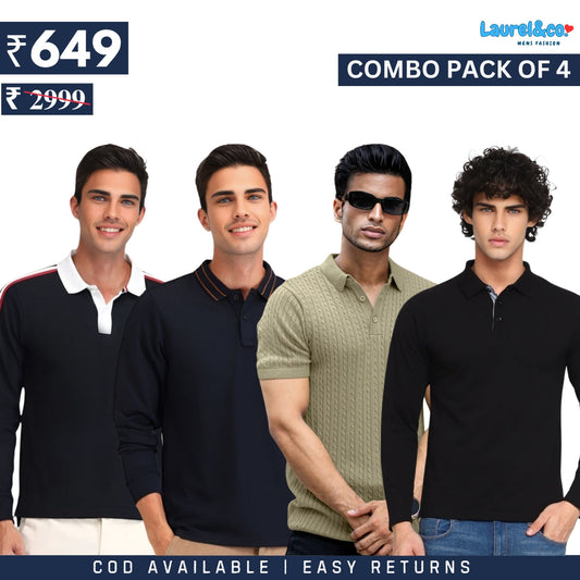 Men's Style & Comfort Premium T-Shirts | Combo Pack Of 4