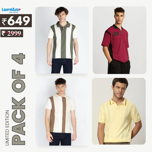 Combo Pack Of 4 | Men's Style & Comfort Premium T-Shirts