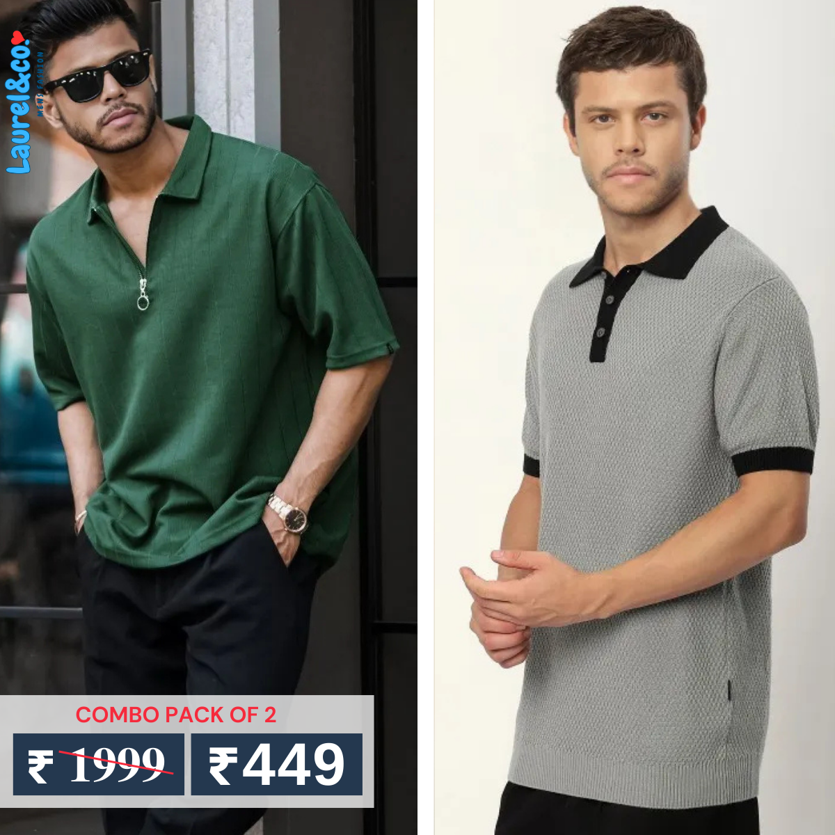 Pack of 2 polo T- Shirts Classic Comfort : For Every Occasion