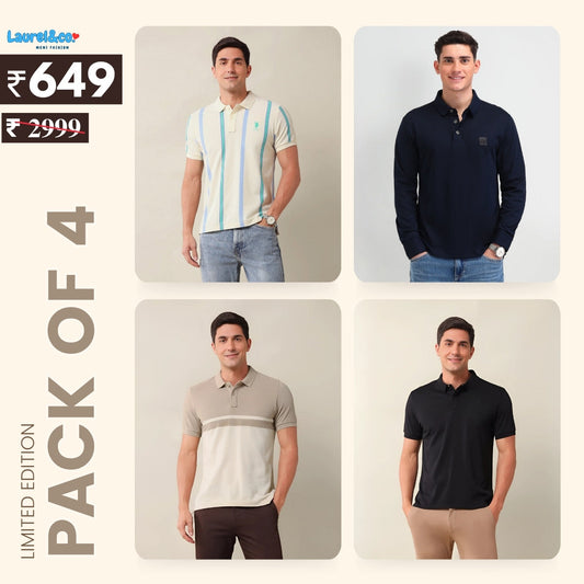 Combo Pack Of 4 | Men's Style & Comfort Premium T-Shirts