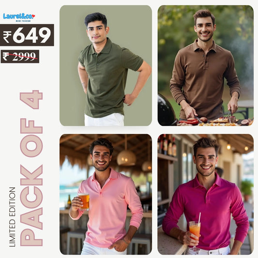Combo Pack Of 4 | Men's Style & Comfort Premium T-Shirts