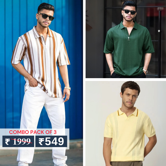 Men's Polo T-Shirts : Stylish & Comfortable | Combo Pack Of 3