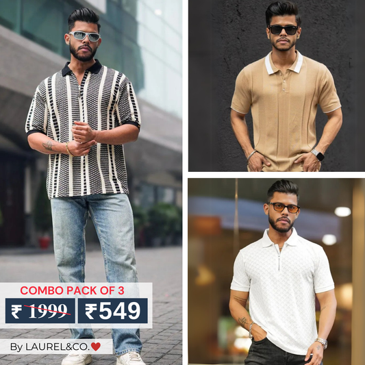 Men's Polo T-Shirts : Stylish & Comfortable | Combo Pack Of 3