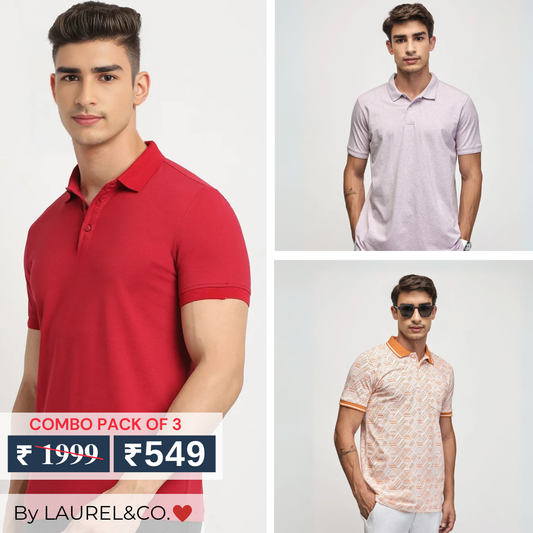 Men's Polo T-Shirts : Stylish & Comfortable | Combo Pack Of 3