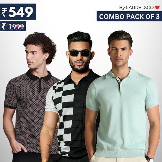 Combo Pack Of 3 | Men's Polo T-Shirts | Stylish & Comfortable