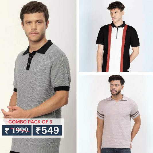 Men's Polo T-Shirts : Stylish & Comfortable | Combo Pack Of 3