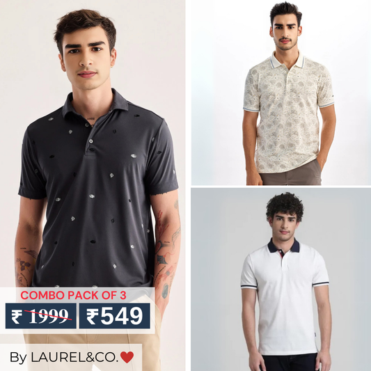 Men's Polo T-Shirts : Stylish & Comfortable | Combo Pack Of 3