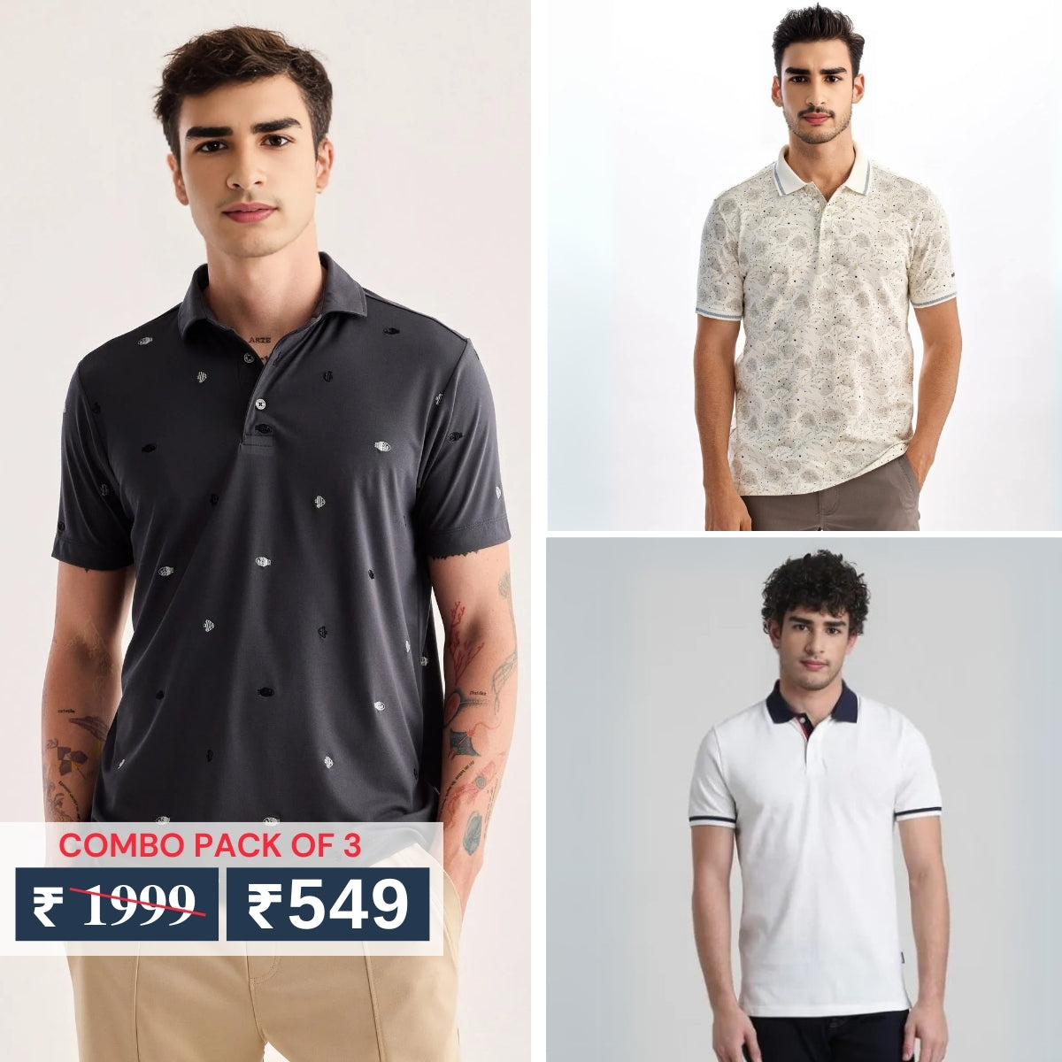 Men's Polo T-Shirts : Stylish & Comfortable | Combo Pack Of 3