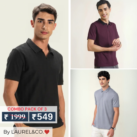 Men's Polo T-Shirts : Stylish & Comfortable | Combo Pack Of 3