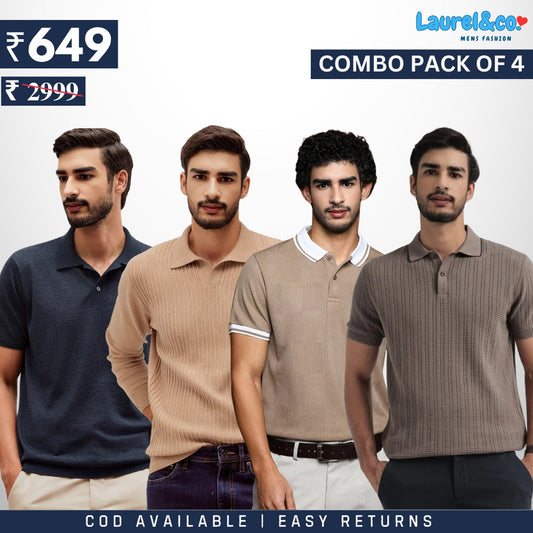 Men's Style & Comfort Premium T-Shirts | Combo Pack Of 4