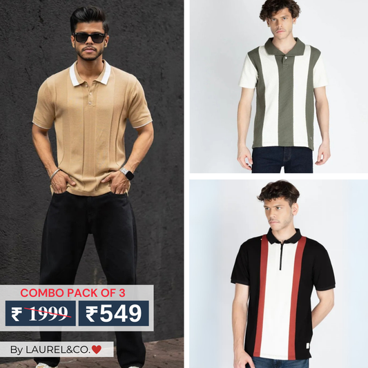 Men's Polo T-Shirts : Stylish & Comfortable | Combo Pack Of 3