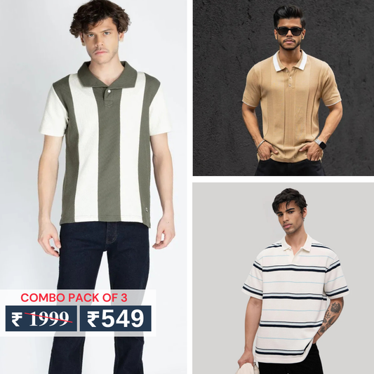 Men's Polo T-Shirts : Stylish & Comfortable | Combo Pack Of 3