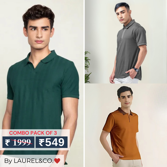 Men's Polo T-Shirts : Stylish & Comfortable | Combo Pack Of 3