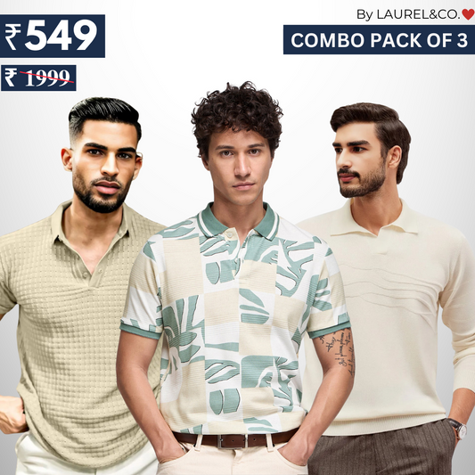 Men's Polo T-Shirts : Stylish & Comfortable | Combo Pack Of 3
