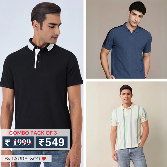 Men's Polo T-Shirts : Stylish & Comfortable | Combo Pack Of 3