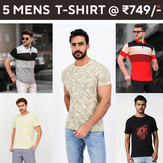 5-Pack Style with a of Premium T-Shirts for Men
