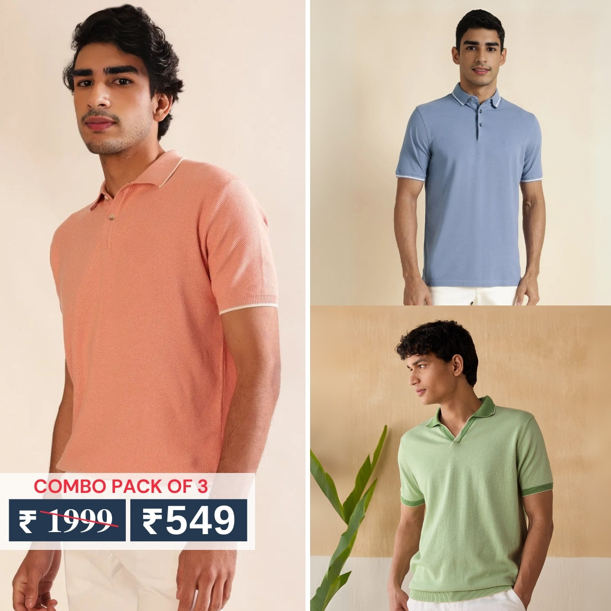 Men's Polo T-Shirts : Stylish & Comfortable | Combo Pack Of 3