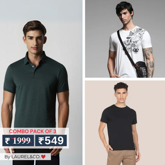 Men's Polo T-Shirts : Stylish & Comfortable | Combo Pack Of 3
