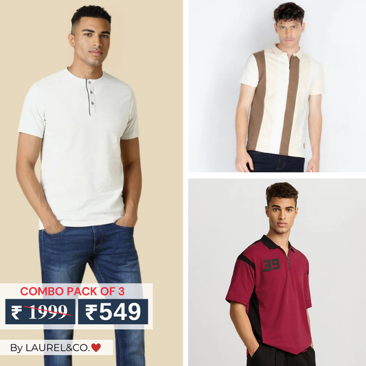 Men's Polo T-Shirts : Stylish & Comfortable | Combo Pack Of 3