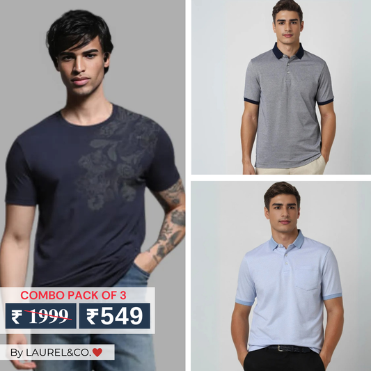 Men's Polo T-Shirts : Stylish & Comfortable | Combo Pack Of 3