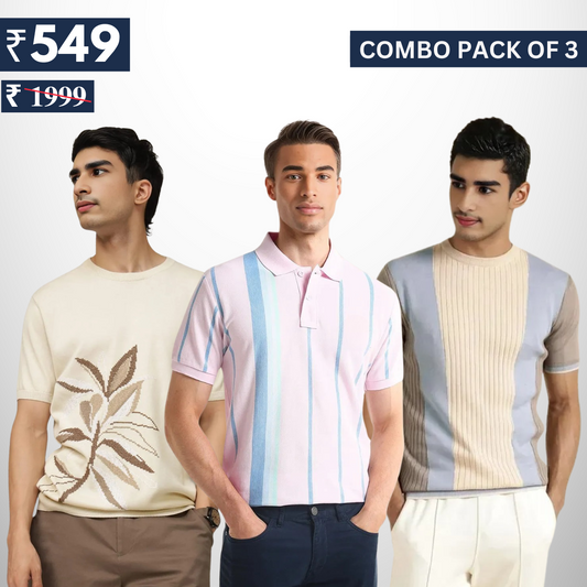 Men's Polo T-Shirts : Stylish & Comfortable | Combo Pack Of 3