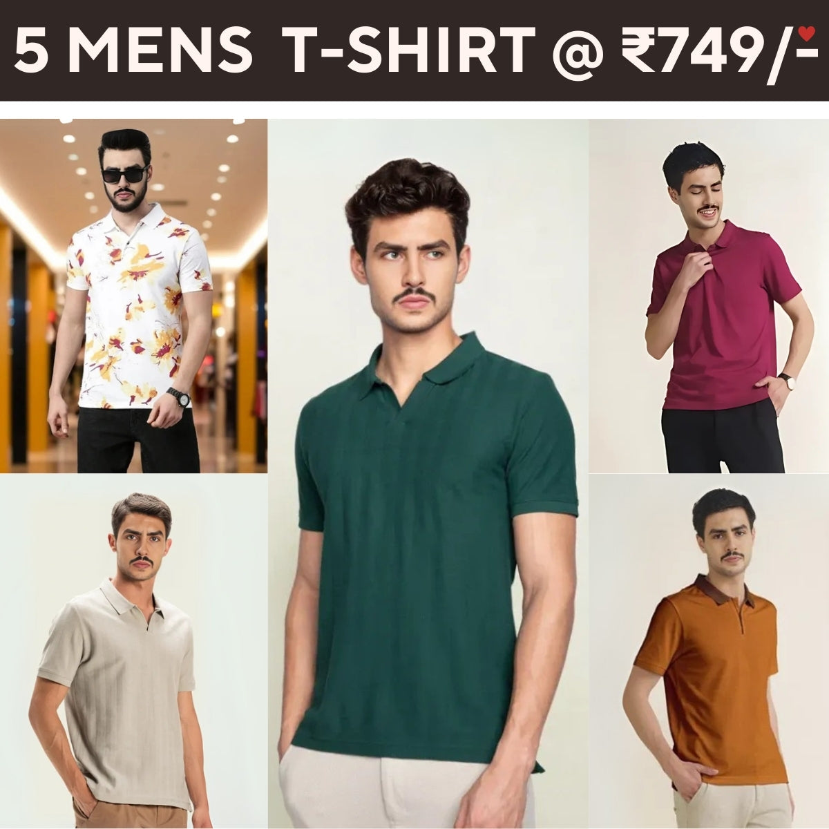 5-Pack Style with a of Premium T-Shirts for Men