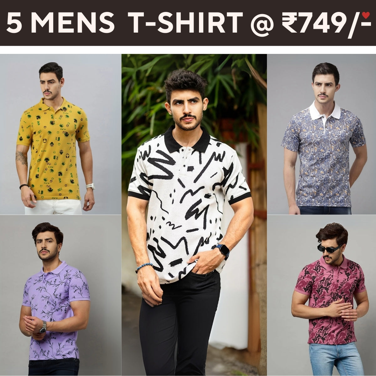 5-Pack Style with a of Premium T-Shirts for Men